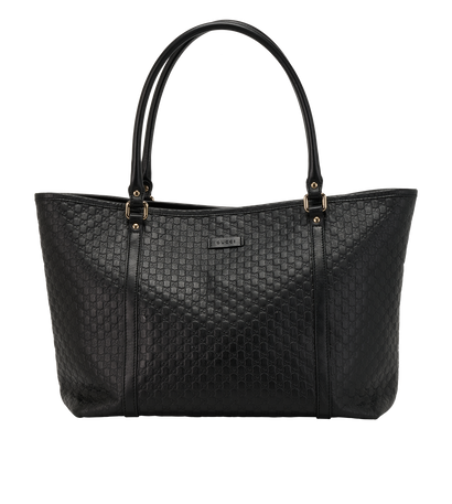 Micro Guccissima Joy Tote, &pound;450, Handbags, Black, Leather, Front view